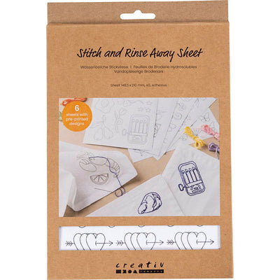 Wasserlösliche Stickbögen der Firma Creativ, dekorative Motive, A5, Blatt 148,5 x 210 mm, 6 Blatt 1 Box