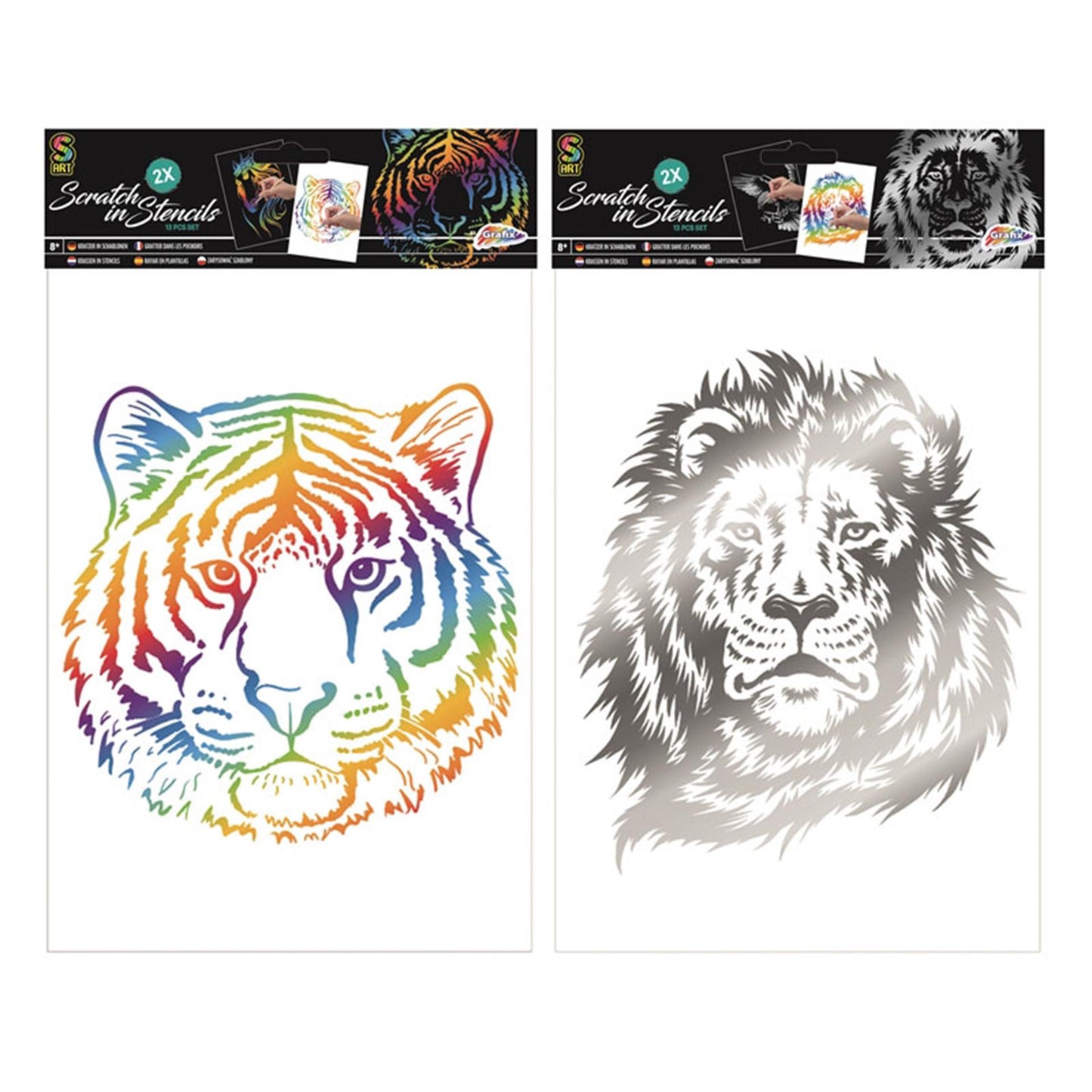 Kratzer -Set Regenboog - Tiger Einhorn