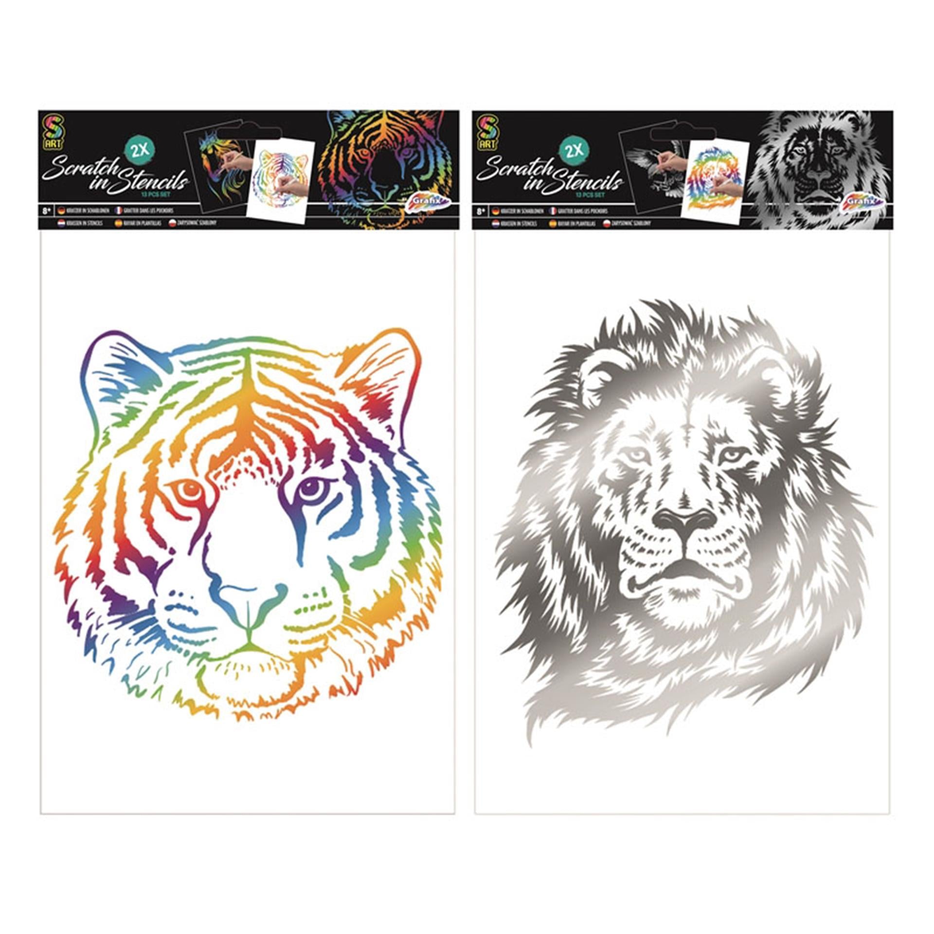 Kratzer -Set Regenboog - Tiger Einhorn