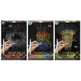 Moxy Kratzkunstset A4 Regenbogen Silber Gold - afbeelding 1