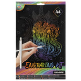 Moxy Kratzkunstset A4 Regenbogen Silber Gold - afbeelding 2