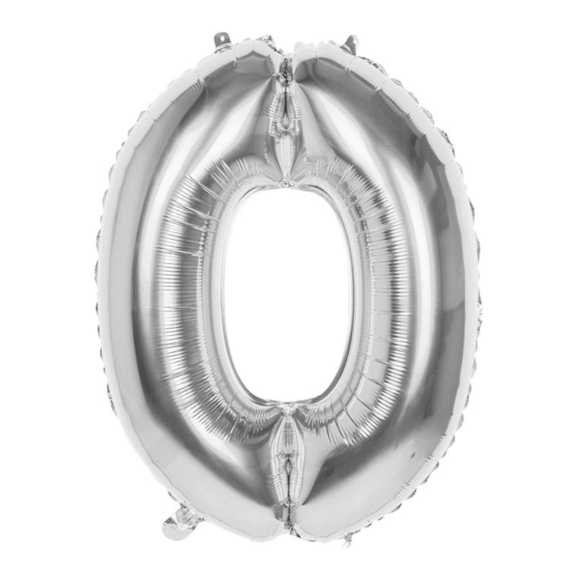Boland Folienballon Zahl '0' Silber 86cm