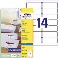 Adressetiketten Avery Zweckform J8163 99,1 x 38,1 mm weiß