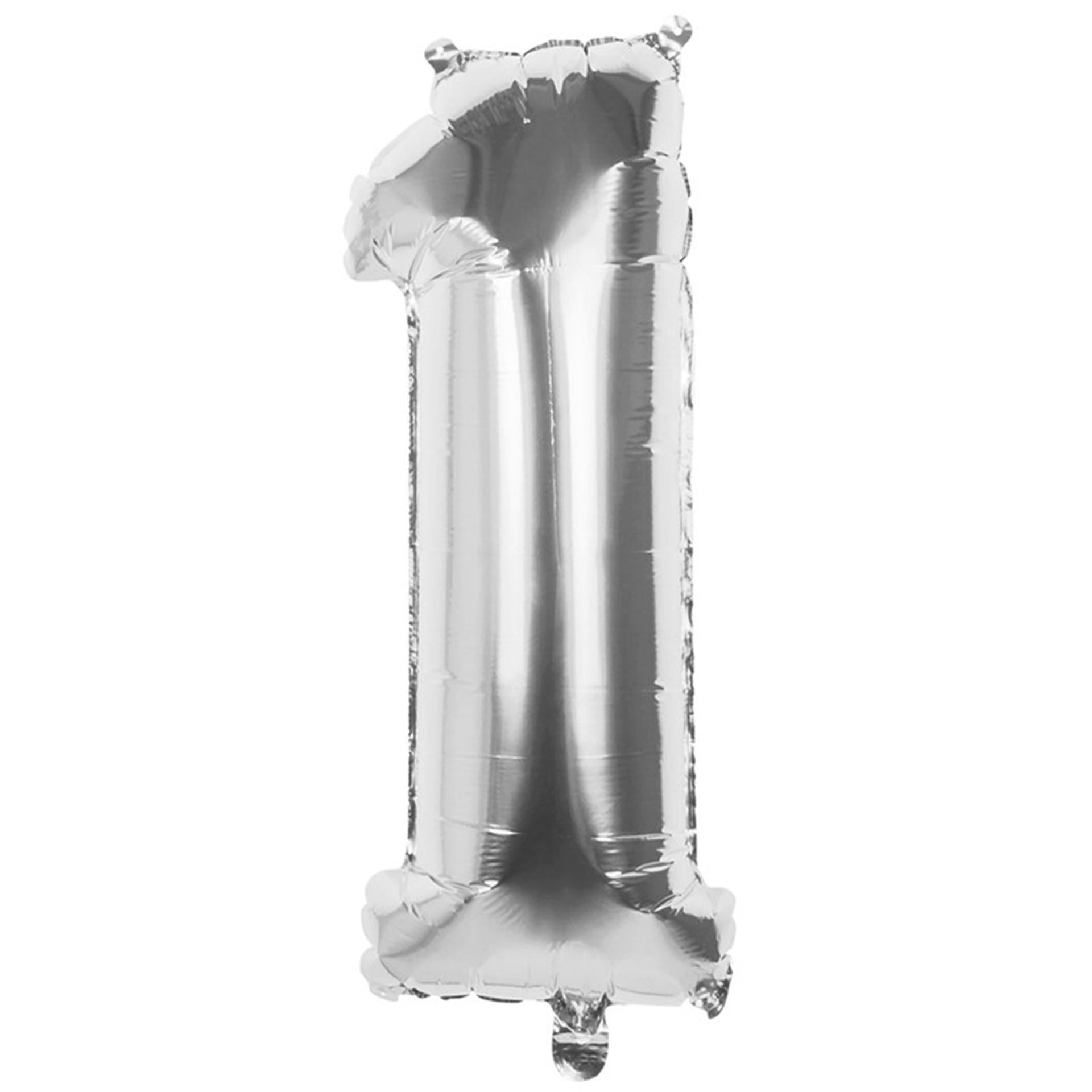 Boland Folienballon Nummer '1' Silber 86cm