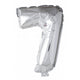 Boland Folienballon Zahl '7' Silber 86cm