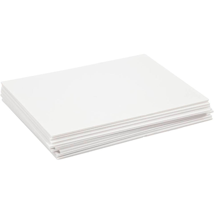 Creativ Company Schaumstoffplatte, A4, Blatt 210x297 mm, Stärke 3 mm, weiß, 10 Blatt 1 Karton