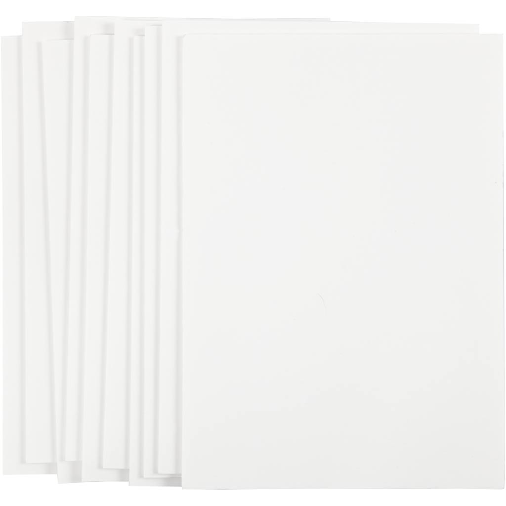 Creativ Company Schaumstoffplatte, A4, Blatt 210x297 mm, Stärke 3 mm, weiß, 10 Blatt 1 Karton