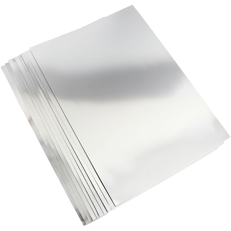 Creativ Company Metallfolienkarton, A2, Blatt 420 x 594 mm, 280 g, Silber, 10 Blatt 1 Karton