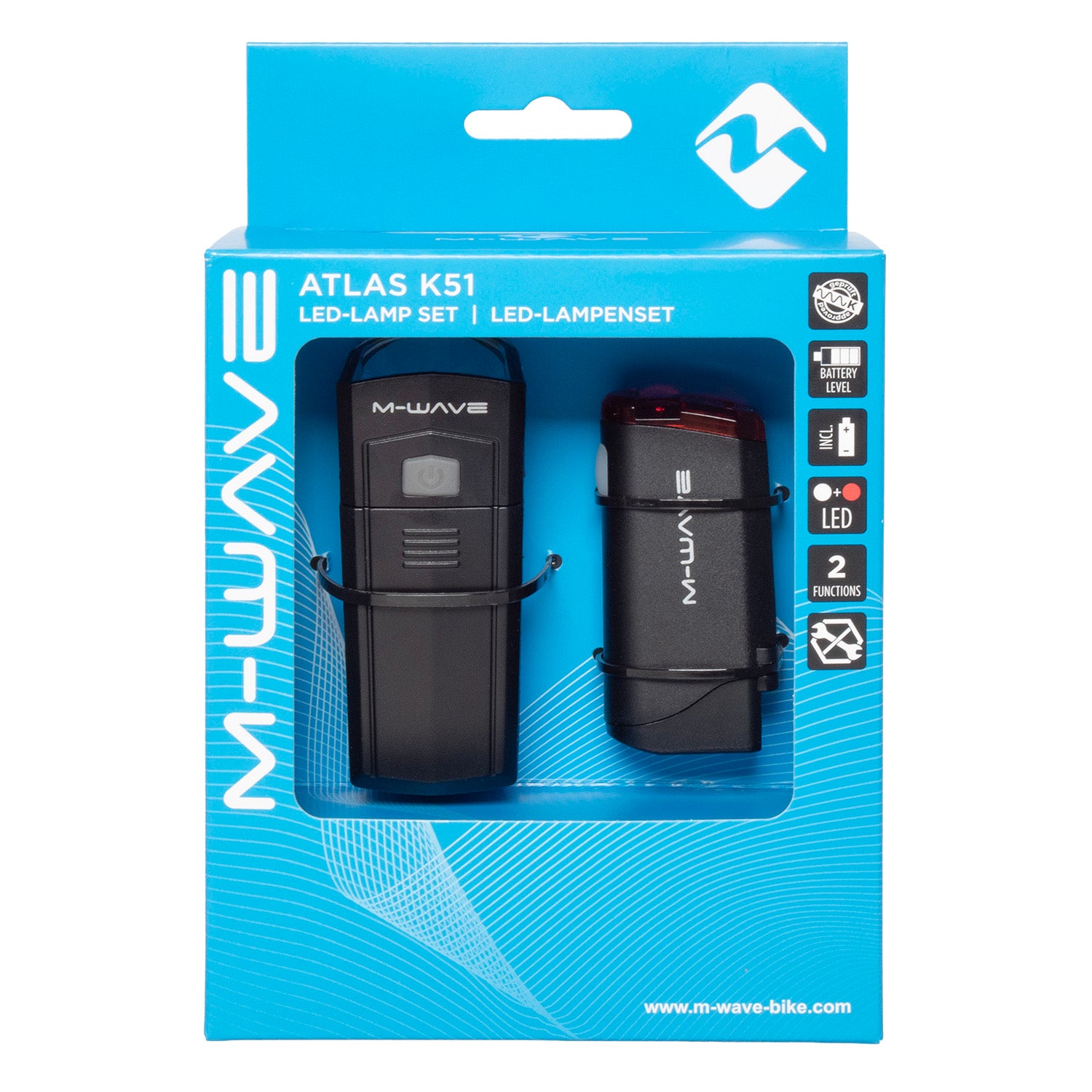 M-Wave Atlas K51 Akku-Beleuchtungsset