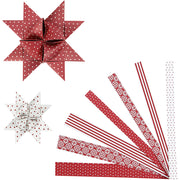 Vivi Gade Papierflechtstreifen, L: 44+78 cm, B: 15+25 mm, T 6,5+11,5 cm, rot, weiß, 60 Streifen 1 Box - afbeelding 1