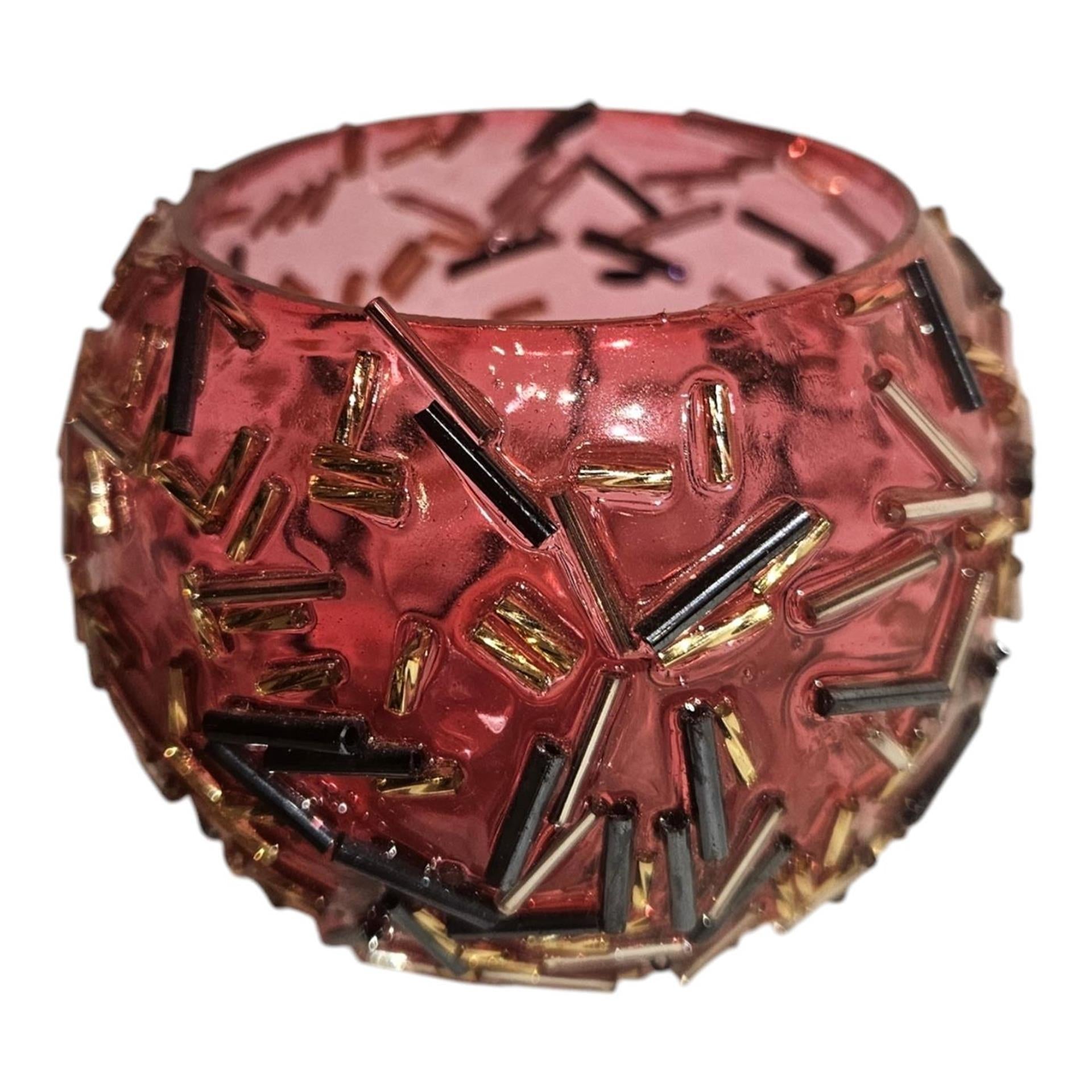 Teelichthalter aus Glas mit Mansion-Atmosphäre, 6,5 x 8,5 x 7 cm