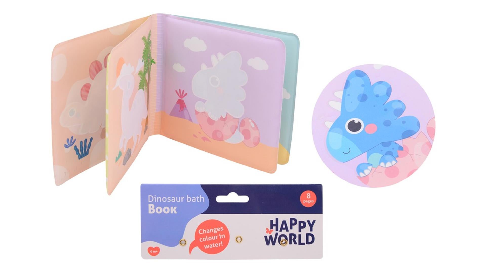 Happy World Color Change Bathbook Dino