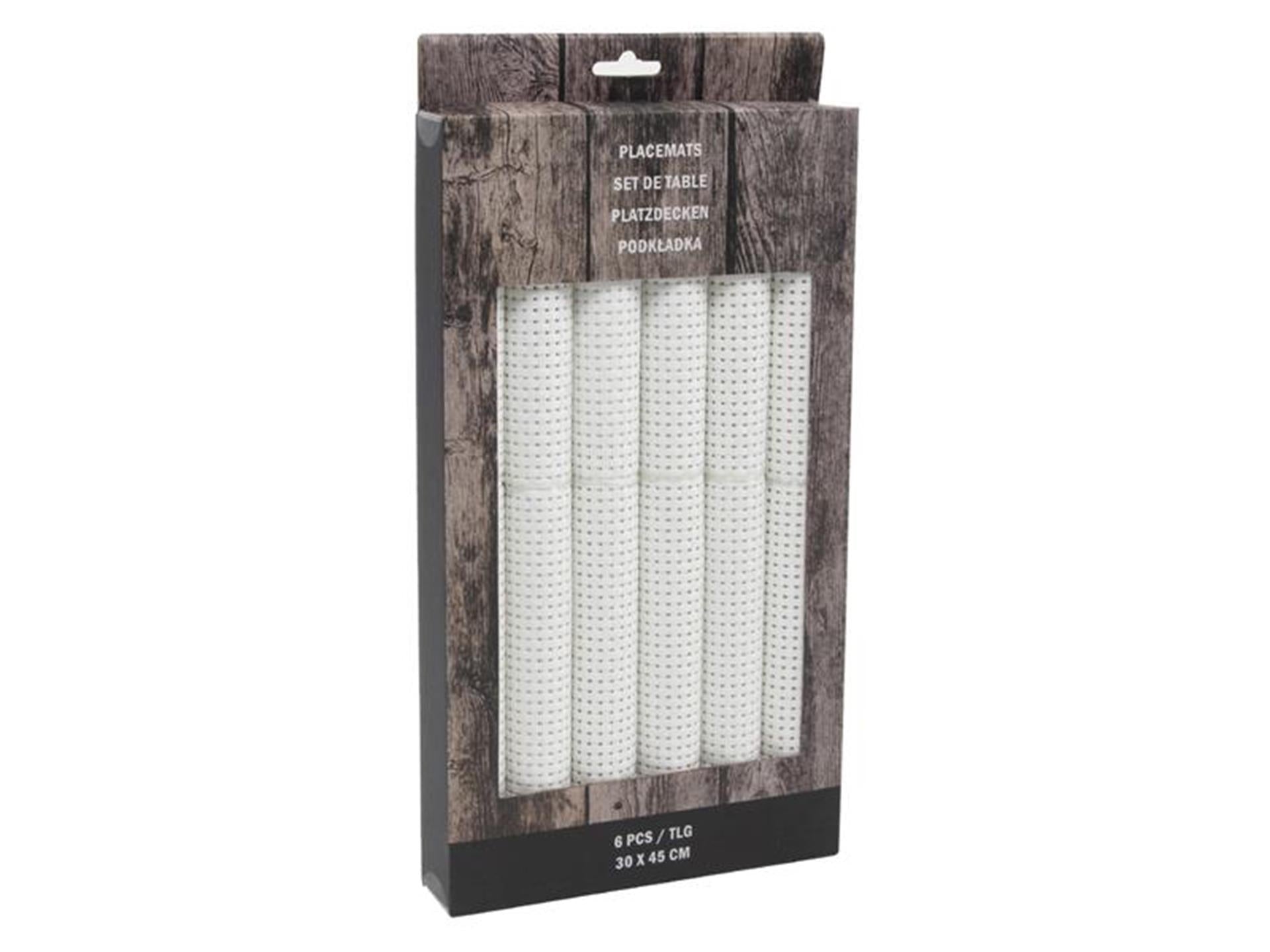 Svenska Living Tischset, 6er-Set, 30 x 45 cm, Polyweiß