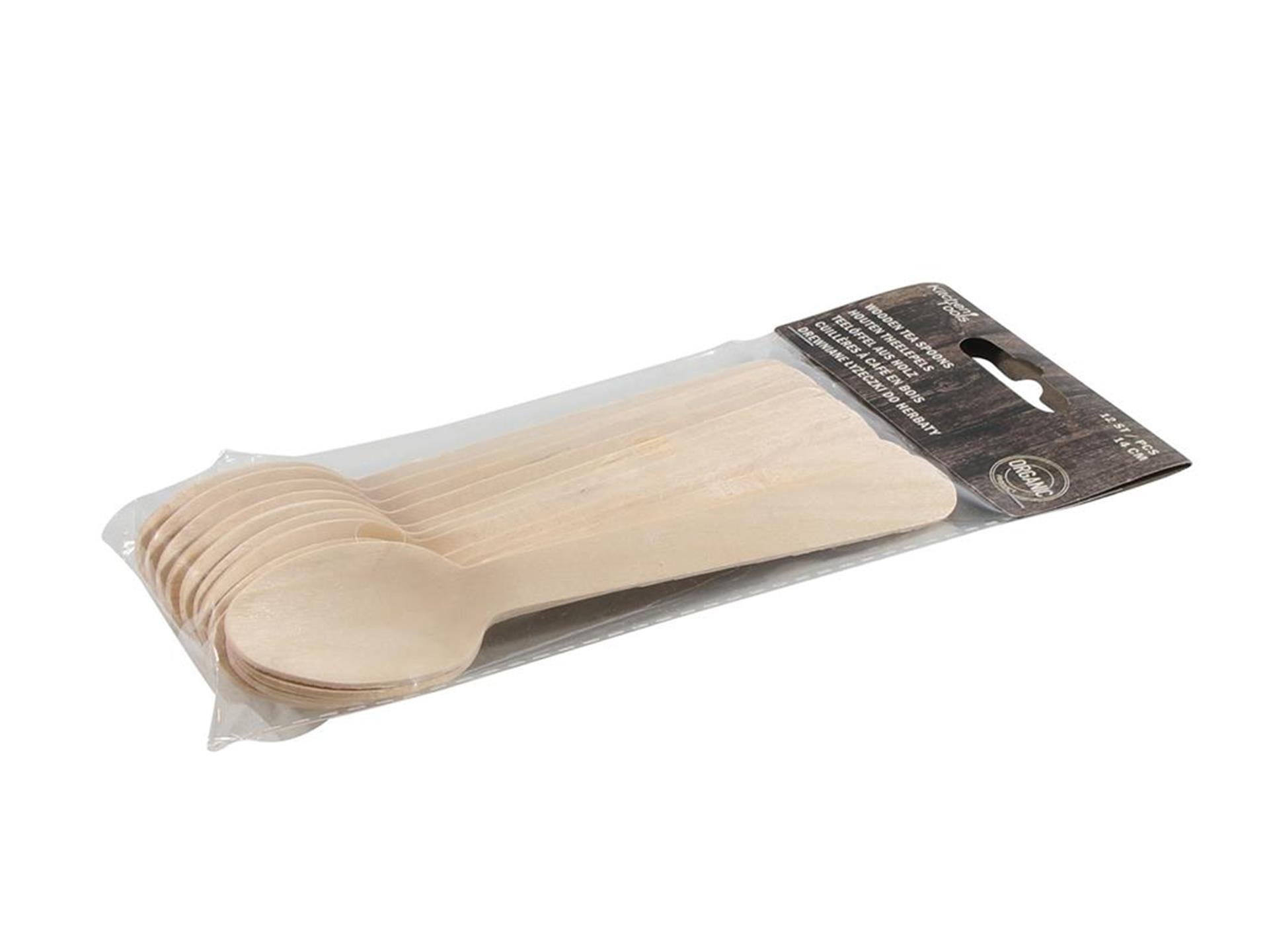 Küchenutensilien Teelöffel aus Holz, Packung mit 12 Stück