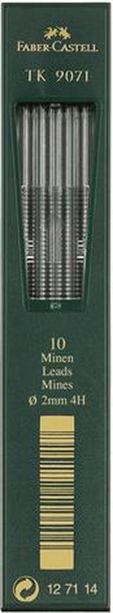 Faber-Castell Bleistiftminen – TK9071 – Strichstärke 2,0 mm – Härte 4h – 10 Stück – FC-127114