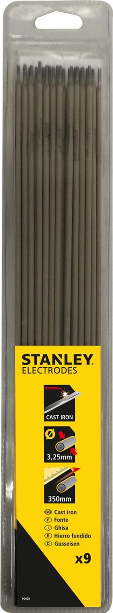 Stanley-Schweißelektroden aus Gusseisen – ø3,25 x 350 mm – 9 Stück