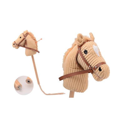 Johntoy Steckenpferd kurz mit Schweif und Sound Holly Horse Cord hell