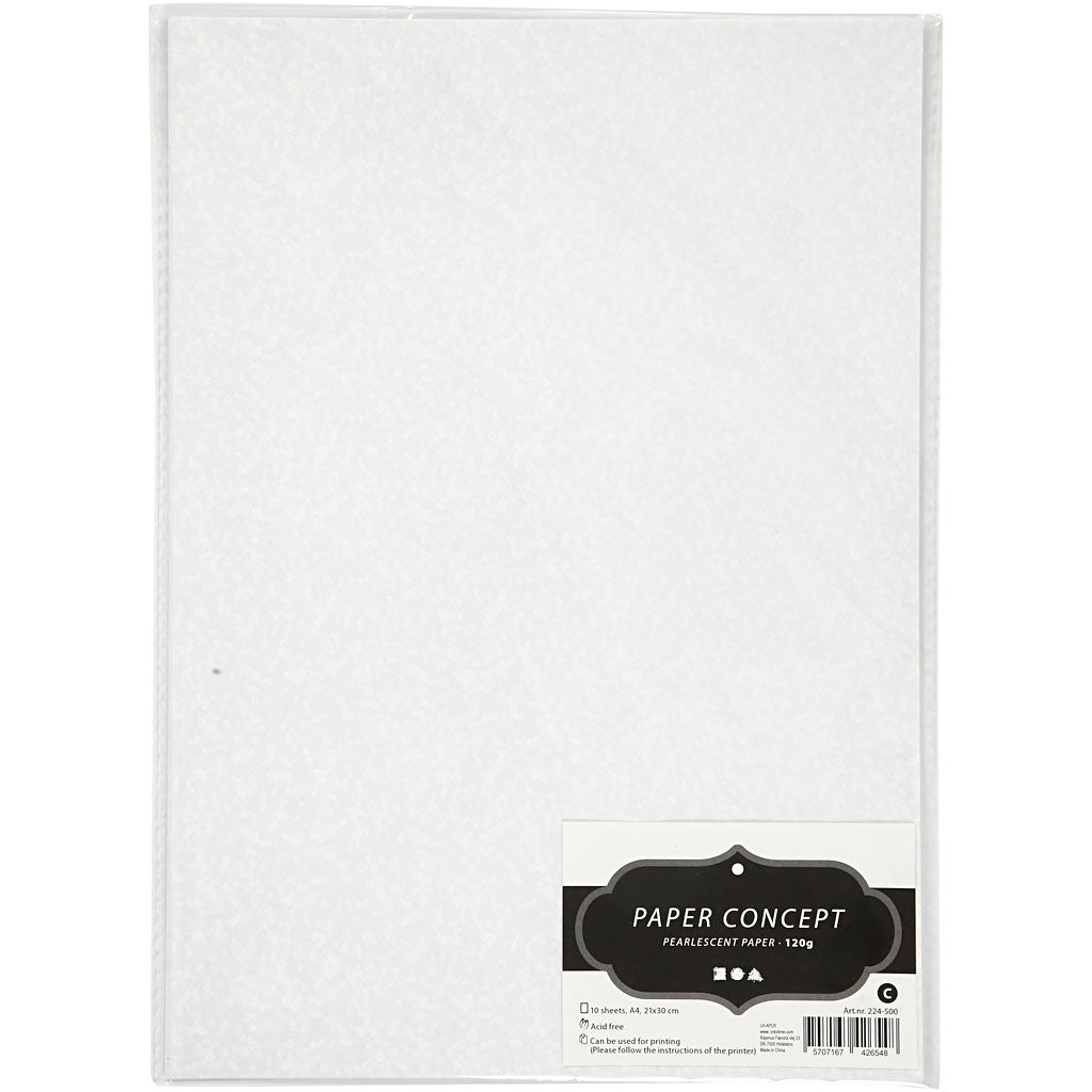 Kreativfirma Perlpapier A4 White Pearl Pearl 120 Gramm, 10 Blätter