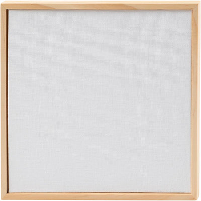 Creativ Company Leinwandpaneel mit Rahmen, Größe 15,8 x 15,8 cm, 280 g, weiß, 1 Stück