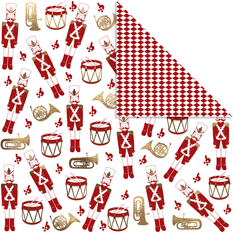 Vivi Gade Designpapier, Nussknacker, 180 g, Gold, Rot, Weiß, 3 Blatt 1 Box