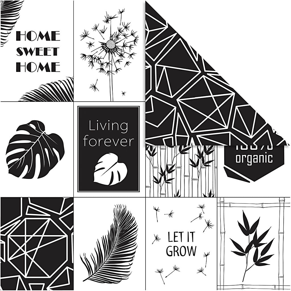 Vivi Gade Designpapier, Blättermuster, 180 g, 5 Blatt, 1 Box