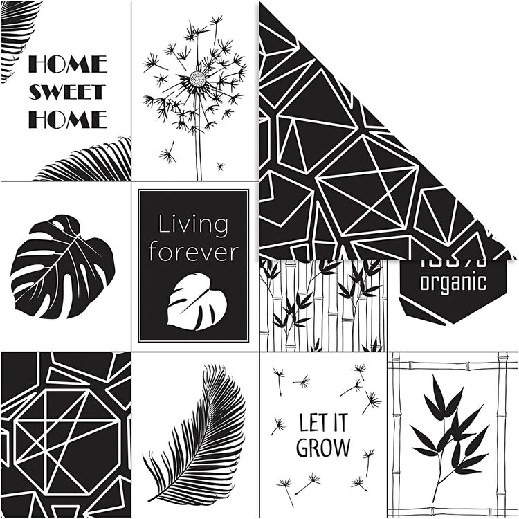 Vivi Gade Designpapier, Blättermuster, 180 g, 5 Blatt, 1 Box