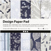 Creativ Company Design-Papierblock, Blatt 15,2 x 15,2 cm, 120 g, blau, grau, 50 Blatt 1 Box