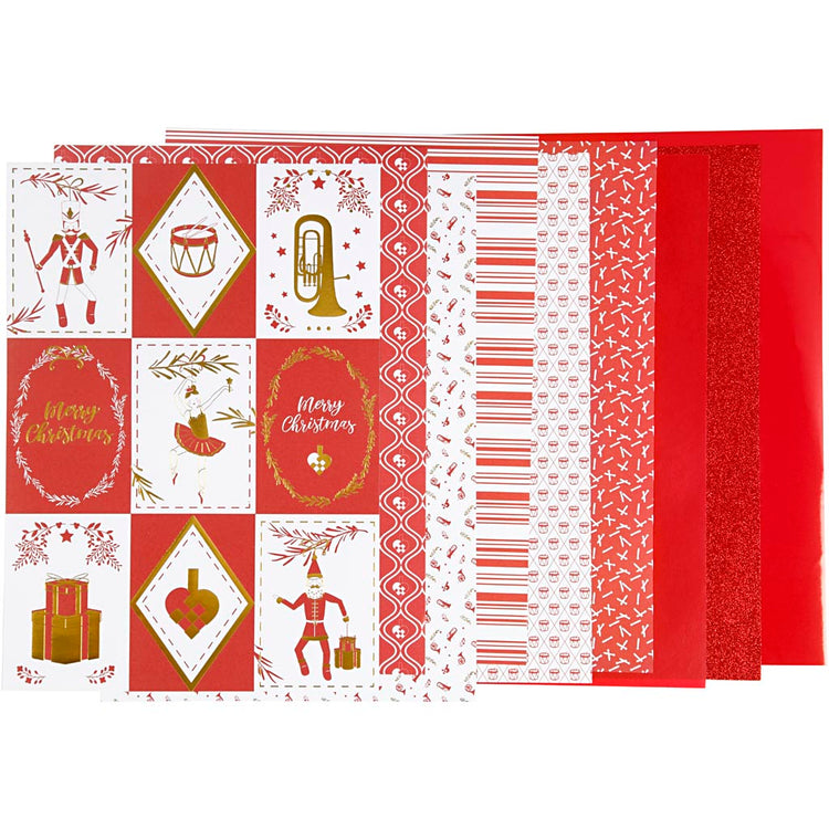 Vivi Gade Design-Papierblock, Größe 21 x 30 cm, 120+128 g, rot, weiß, 24 Blatt, 1 Box