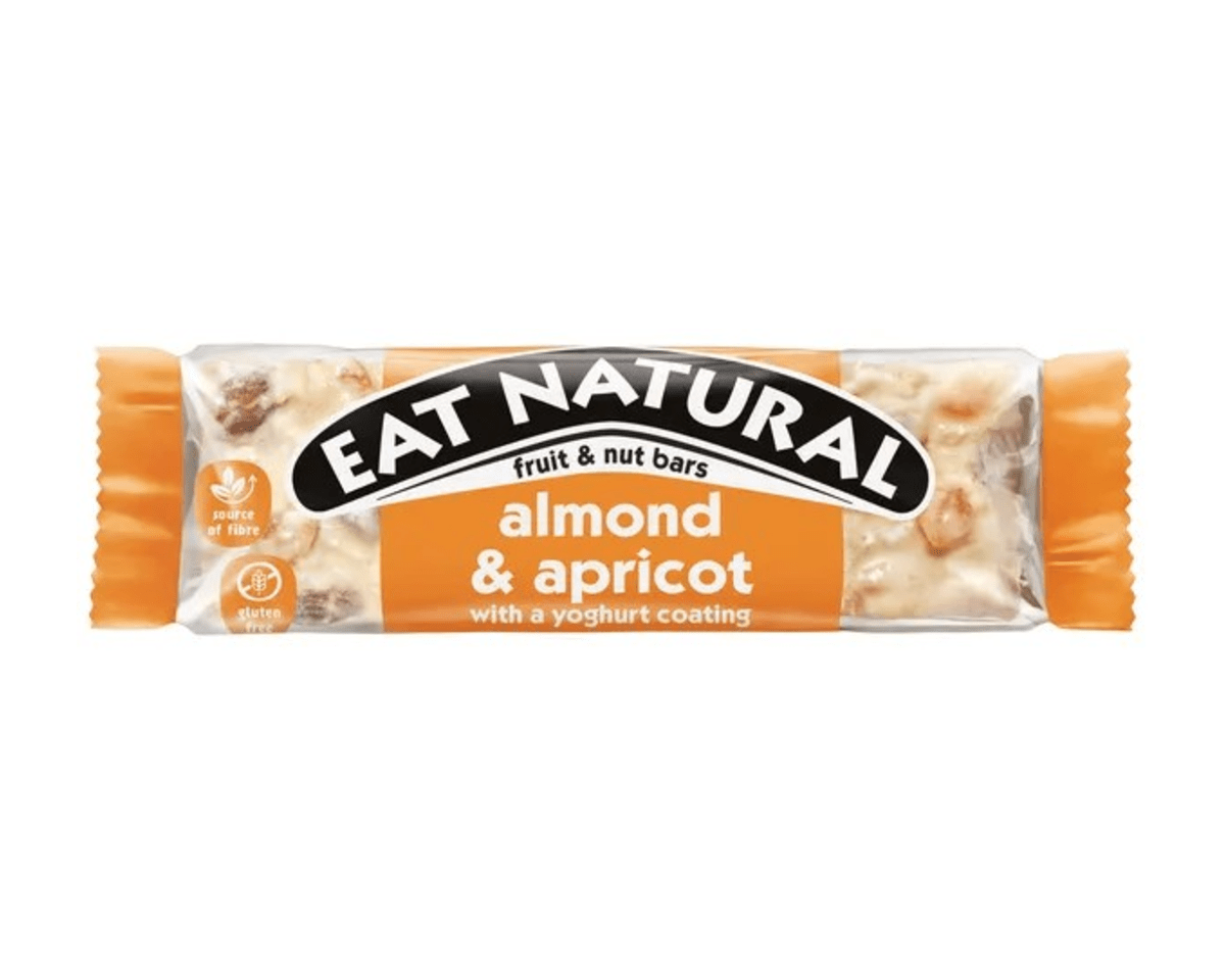 Essen Sie natürliche Mandel-Aprikose mit Joghurtschicht (12x 40gr)