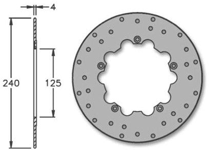 Igm Bremsscheibe IGM DNA 50 125cc Vorderradbremse 240x125x4mm