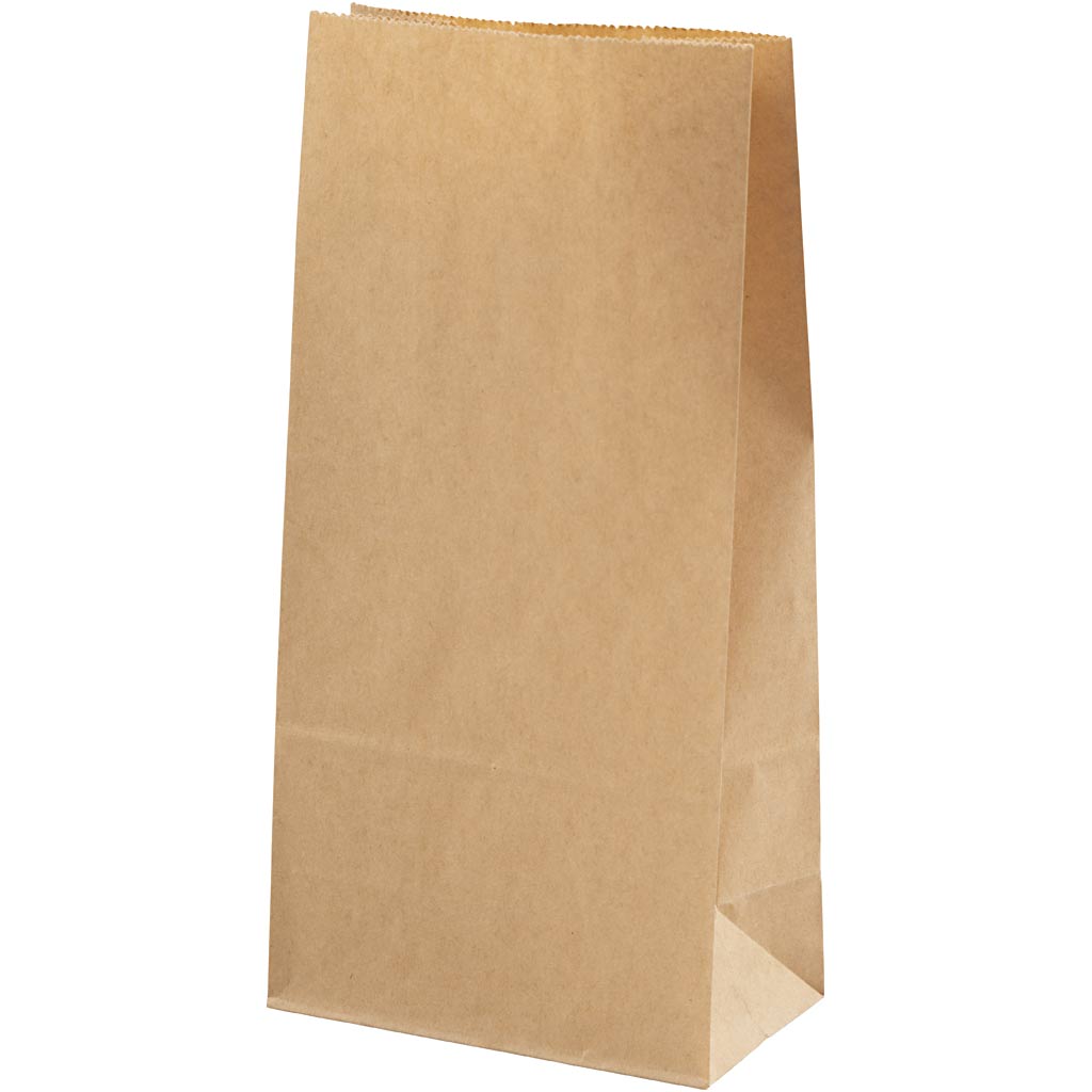 Creativ Company Papiertüten, H: 22,5 cm, Größe 6,5x11 cm, 50 gr, braun, 100 Stück 1 Karton