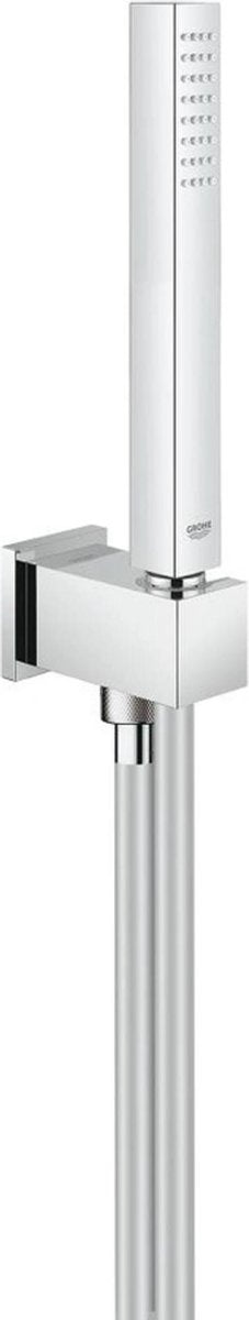 Grohe Euphoria Cube Stick Handbrauseset – 1 Strahlart – Stab – mit Halterung – mit Wandanschlussbogen – glatter Schlauch – 125 cm – Chrom