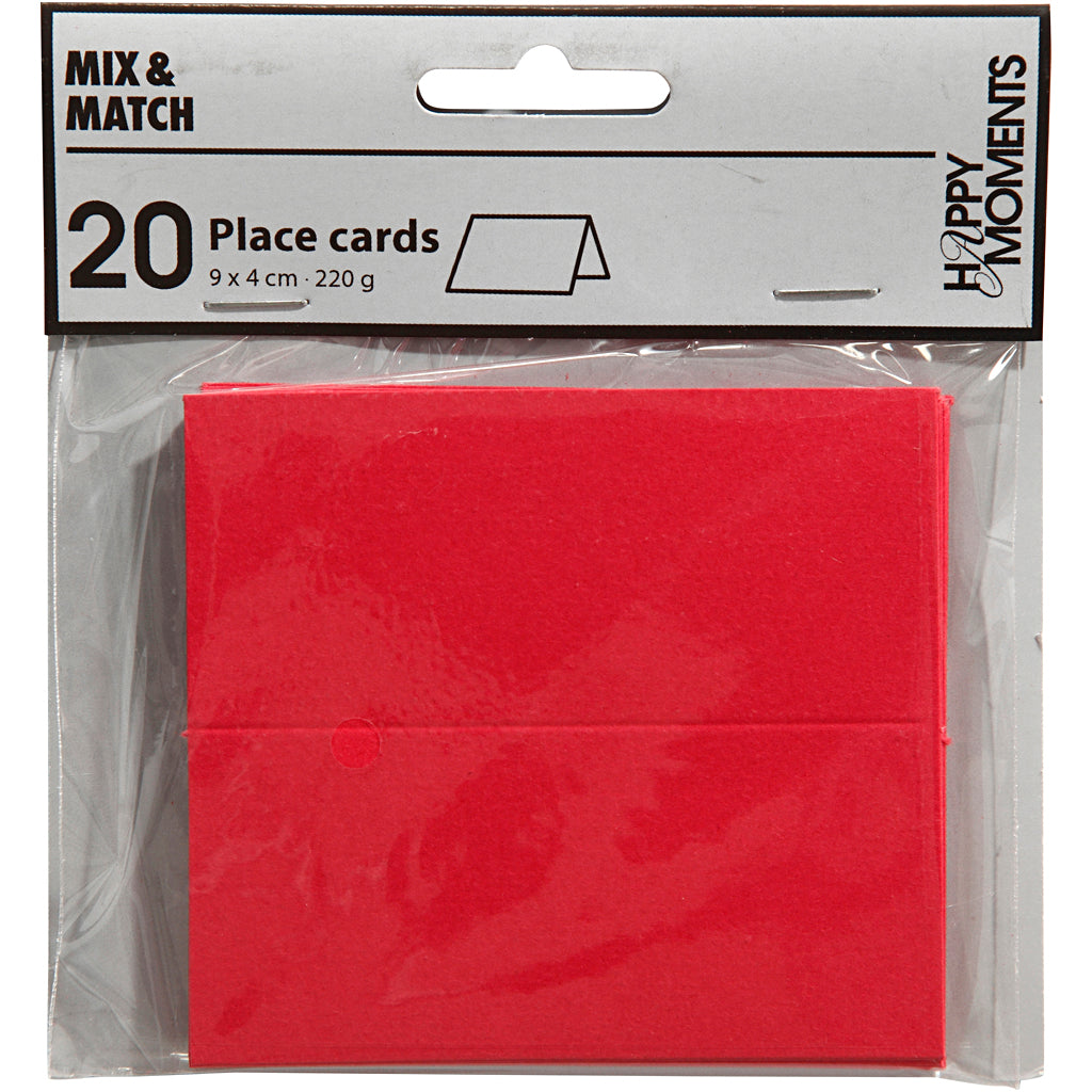 Creativ Firmennamenskarten, Größe 9x4 cm, 220 g, rot, 20 Stück, 1 Box
