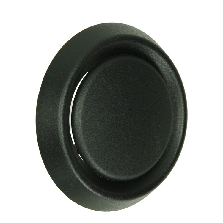 Renson 1068945 – eingebautes Entnahmeventil PVC 736 (Durchmesser 125) Str 9005 (schwarz) | 2 Stk