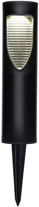 Grundig Solar-Gartenbeleuchtung – Gartenlampe mit Erdspieß – Außenbeleuchtung – warmweißes LED-Licht – IP44 spritzwassergeschützt – Brenndauer 6–8 Stunden – Schwarz