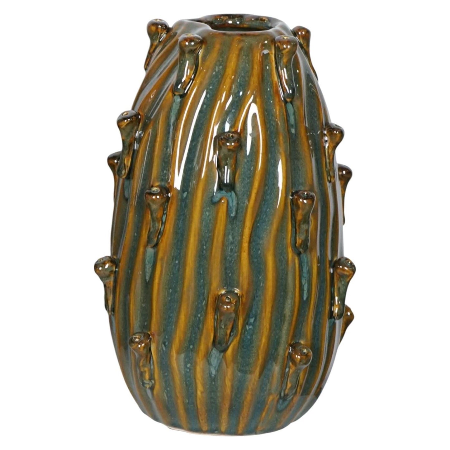 Mansion Atmosphäre Vase Dimphy Keramik grün 15x22cm