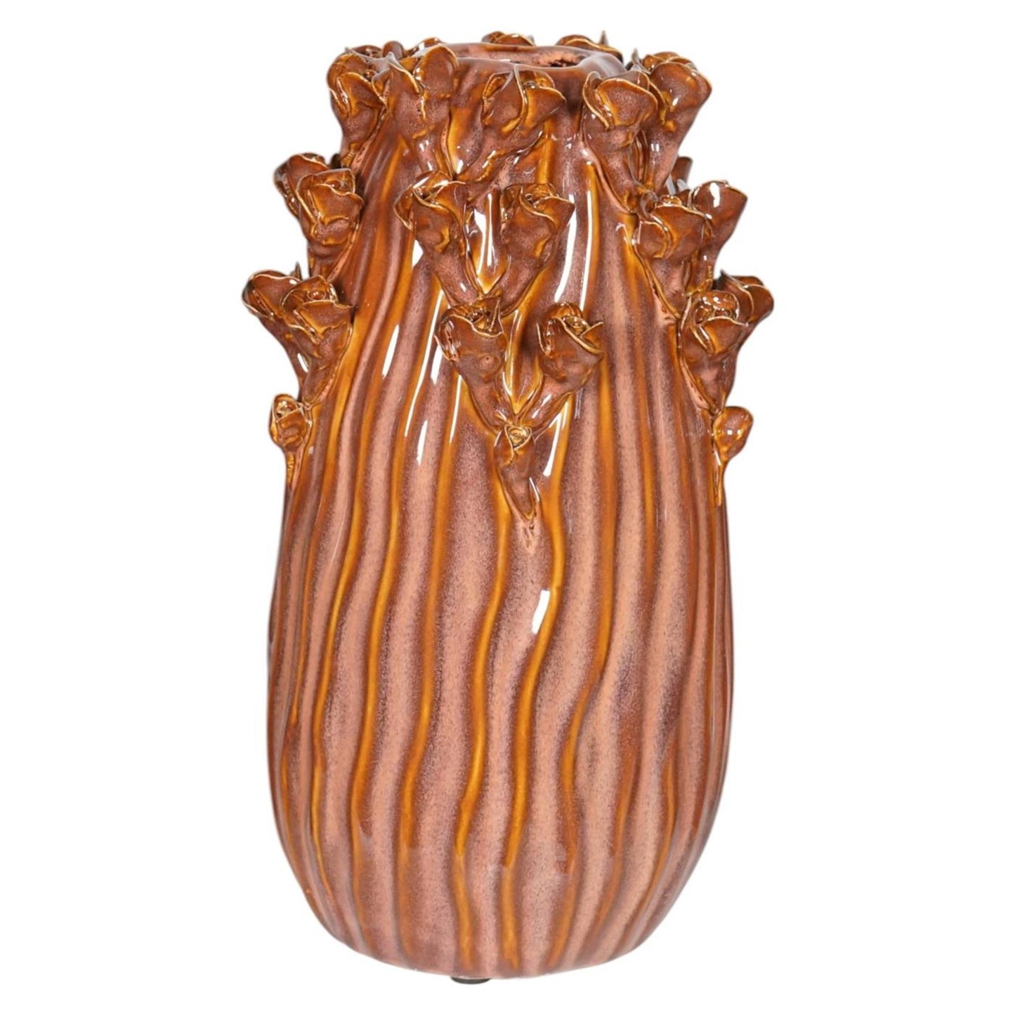 Mansion Atmosphäre Vase Bernou Keramik orange 15x27,5cm