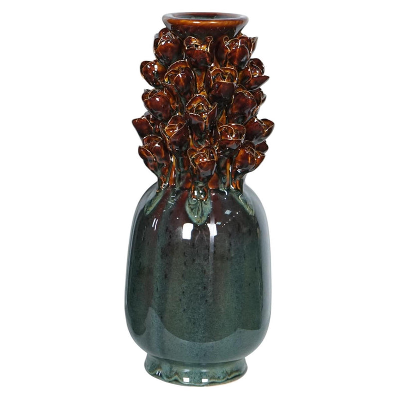 Mansion Atmosphäre Vase Airlie Keramik braun grün 13x32cm
