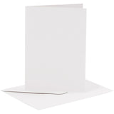 Creativ-Firmenkarten und Umschläge, Kartengröße 10,5 x 15 cm, Umschlaggröße 11,5 x 16,5 cm, 110+230 g, weiß, 6er-Set 1 Box - afbeelding 1