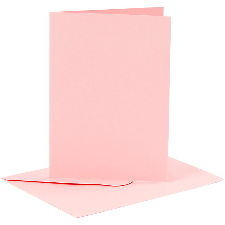Creativ-Firmenkarten und Umschläge, Kartengröße 10,5 x 15 cm, Umschlaggröße 11,5 x 16,5 cm, 110+220 g, rosa, 6er-Set 1 Box