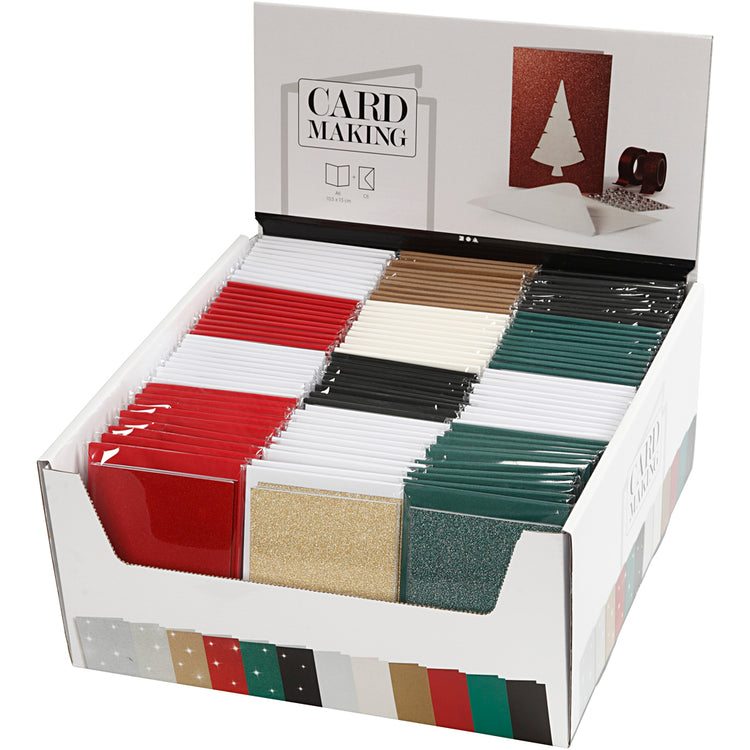 Creativ-Firmenkarten und Umschläge, Kartengröße 10,5 x 15 cm, Umschlaggröße 11,5 x 16,5 cm, 12 x 10 Box 1 Box