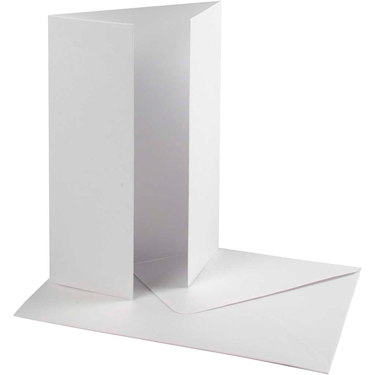 Creativ Company Perlmutt-Kartenumschlag, Kartengröße 10,5 x 15 cm, Umschlaggröße 11,5 x 16,5 cm, 230+120 g, weiß, 10er-Set 1 Box