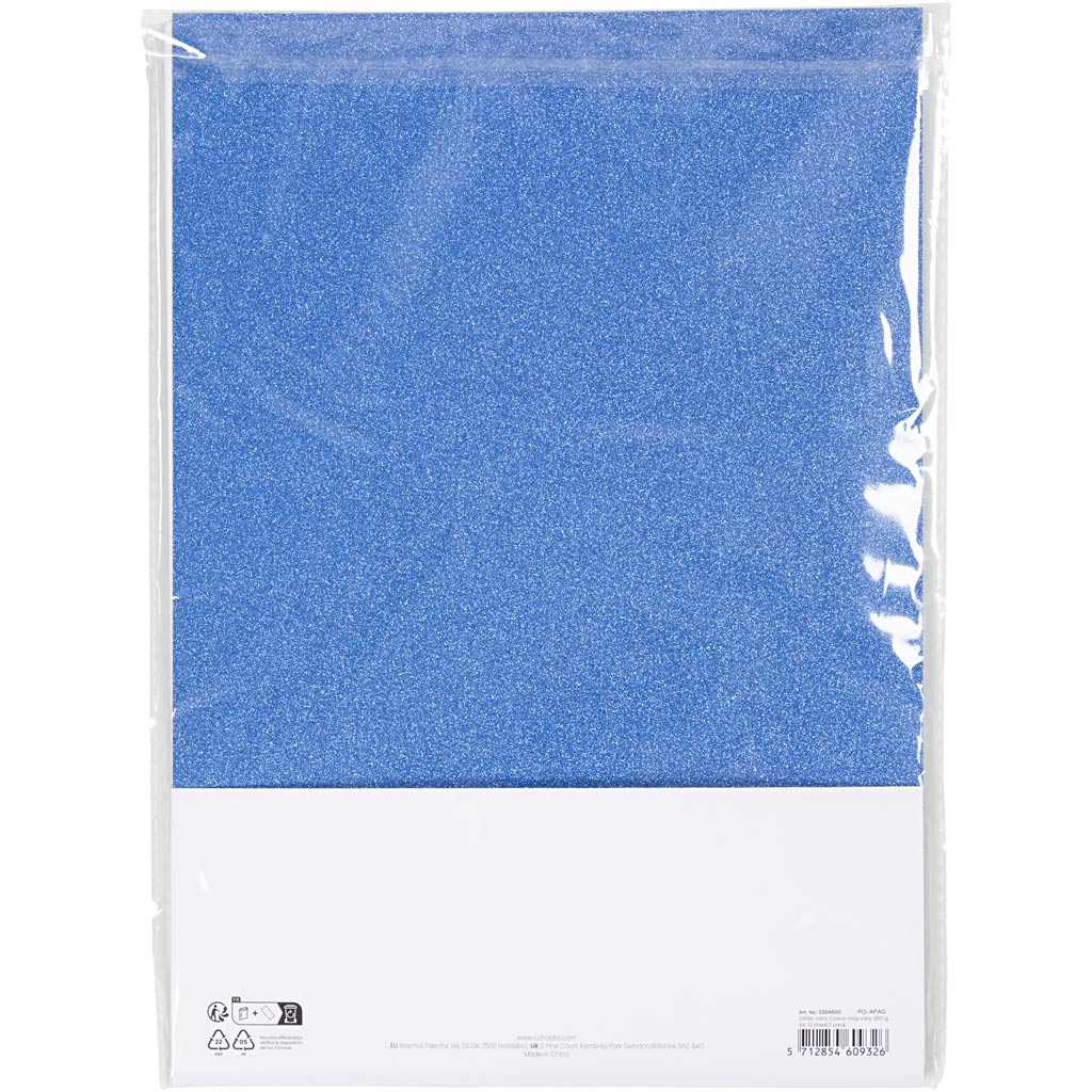 Glitzerkarton, A4, Farben können variieren, 250 gr, 10 Blatt, 1 Karton