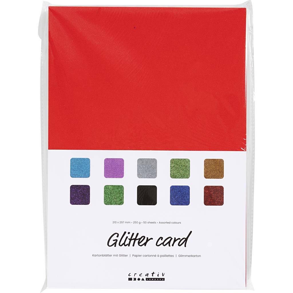 Creativ Company Glitter Cardboard A4, 50 Blätter