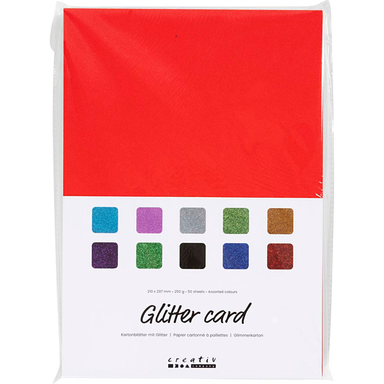 Creativ Company Glitter Cardboard A4, 50 Blätter