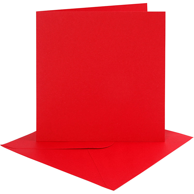 Creativ-Firmenkarten und Umschläge, Kartengröße 15,2 x 15,2 cm, Umschlaggröße 16 x 16 cm, 230 g, rot, 4 Set 1 Box