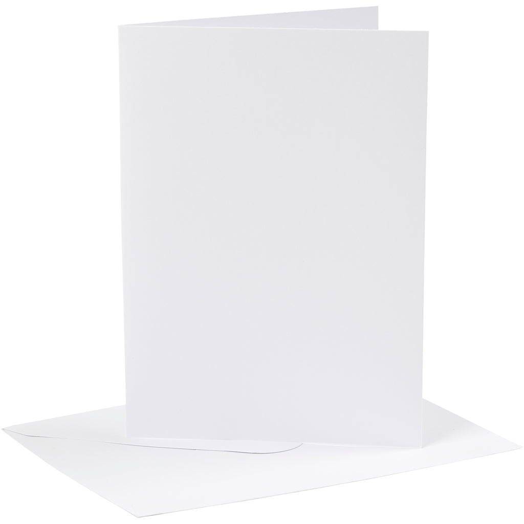Creativ-Firmenkarten und Umschläge, Kartengröße 12,7 x 17,8 cm, Umschlaggröße 13,3 x 18,5 cm, 230 g, weiß, 4 Set 1 Box