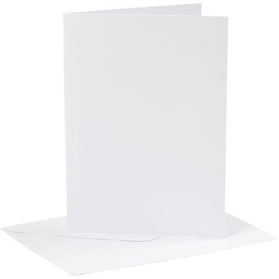 Creativ-Firmenkarten und Umschläge, Kartengröße 12,7 x 17,8 cm, Umschlaggröße 13,3 x 18,5 cm, 230 g, weiß, 4 Set 1 Box