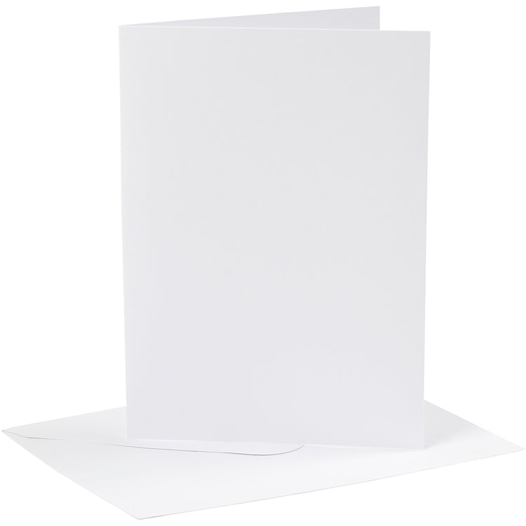 Creativ-Firmenkarten und Umschläge, Kartengröße 12,7 x 17,8 cm, Umschlaggröße 13,3 x 18,5 cm, 230 g, weiß, 4 Set 1 Box