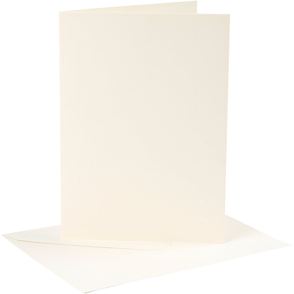 Creativ-Firmenkarten und Umschläge, Kartengröße 12,7 x 17,8 cm, Umschlaggröße 13,3 x 18,5 cm, 220 g, gebrochenes Weiß, 4 Set 1 Box